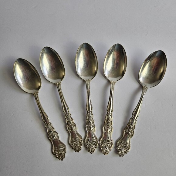 Antique Moselle Tablespoon Intl. Silver 1906 Silverplate Set of 5 Teaspoons - Picture 1 of 12